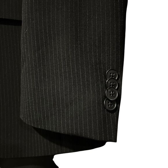 Kenneth Cole Black Pinstriped Suit Jacket Blazer Men’s 36S - Picture 5 of 7